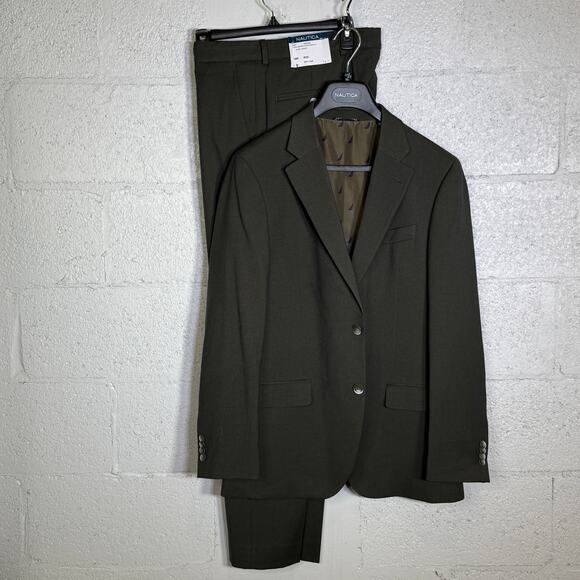 Nautica Other - Nautica Men's Modern-Fit Stretch Fall Suit Olive Green  38R 32W $395